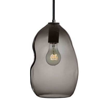 Smoke Bubble Organic Hand Blown Stagger Pendant Light Chandelier- Matte Black Hammers and Heels