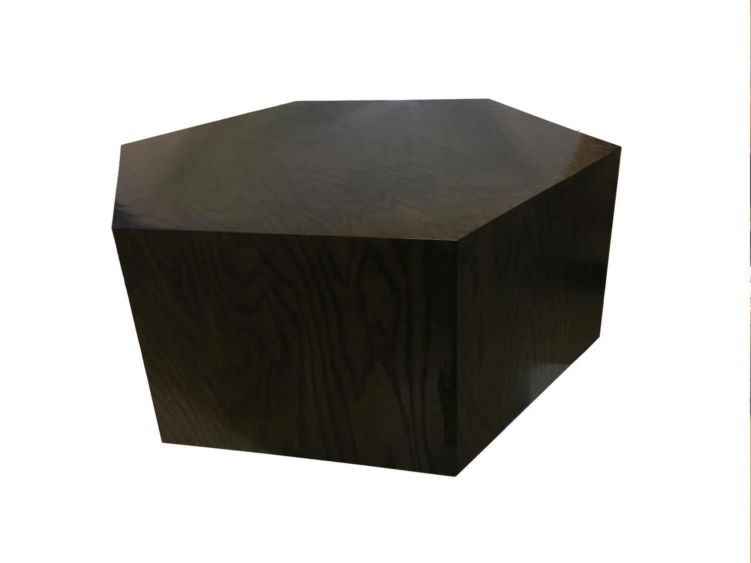Hexagon Wood Modern Geometric Black Washed Table