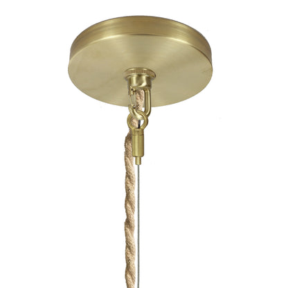 XL Seeded Glass Teardrop &amp; Brass Pendant Light